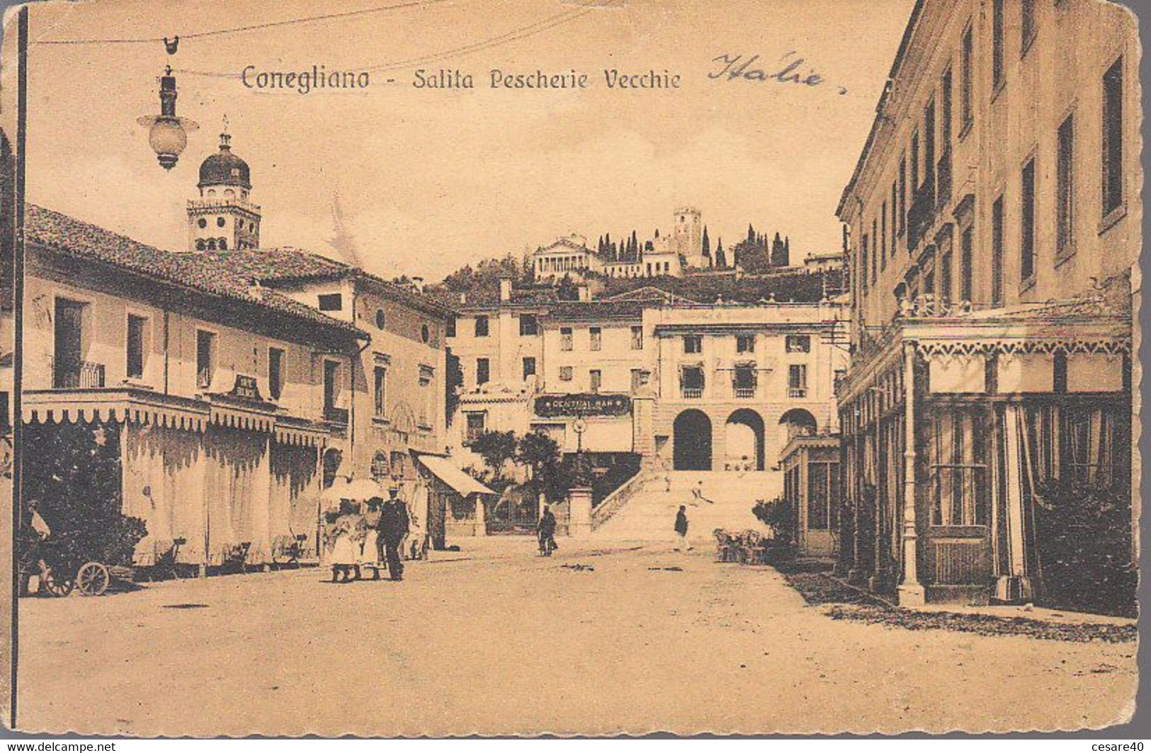ITALIA - CONEGLIANO (treviso) - Salita Pescherie Vecchie, Animata, Viag.1912 Fran. Caduto - DIC 2021-13 - Treviso