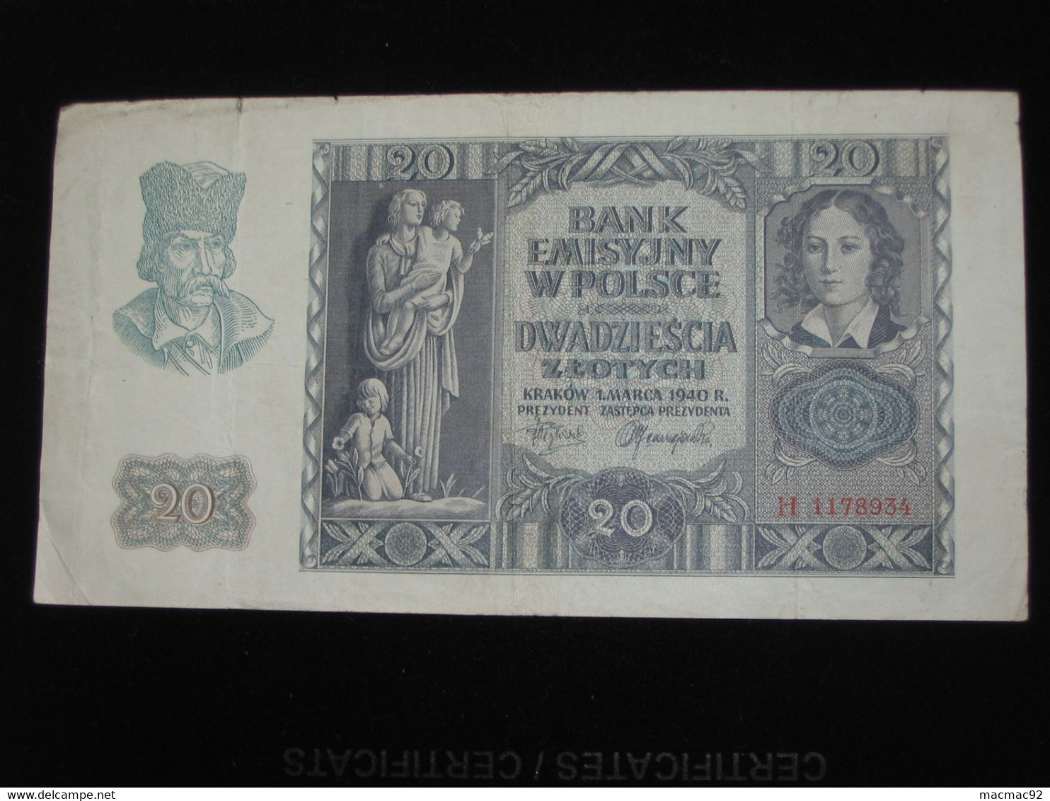 POLOGNE- 20 DWADZIESCIA Zlotych 1940 - Bank Emisyjny W Polsce  **** EN ACHAT IMMEDIAT **** - Poland