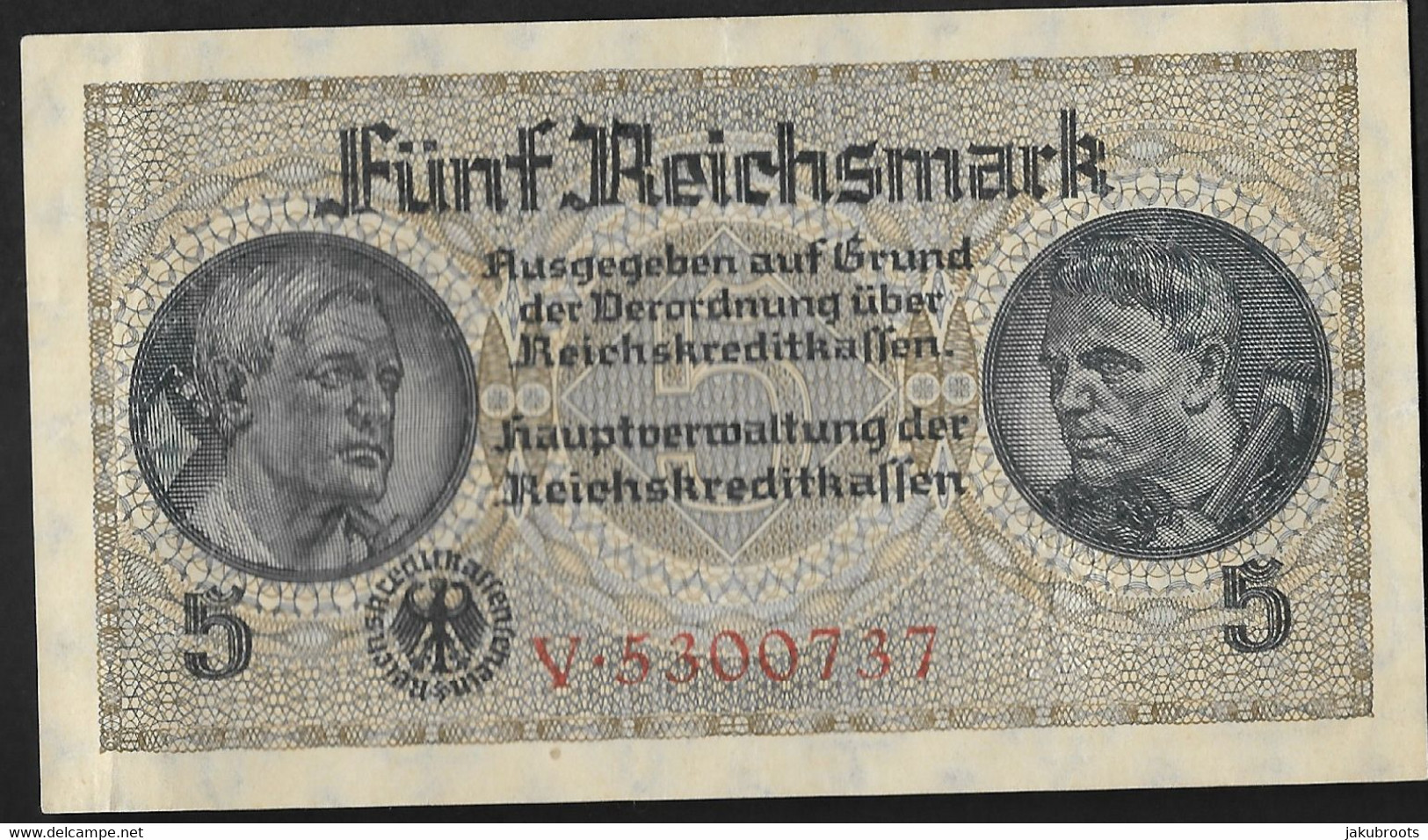 GERMANY . FUNF  REICHSMARK .good  Condition. - A Identificar