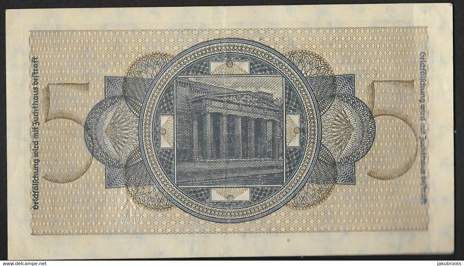 GERMANY . FUNF  REICHSMARK .good  Condition. - Da Identificre