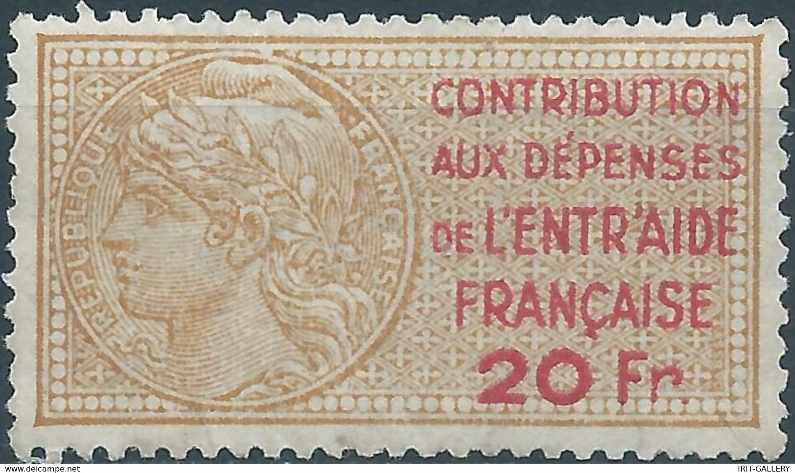 FRANCE,Revenue Stamps Fiscal Tax Contribution,20Fr Mint - Marche Da Bollo