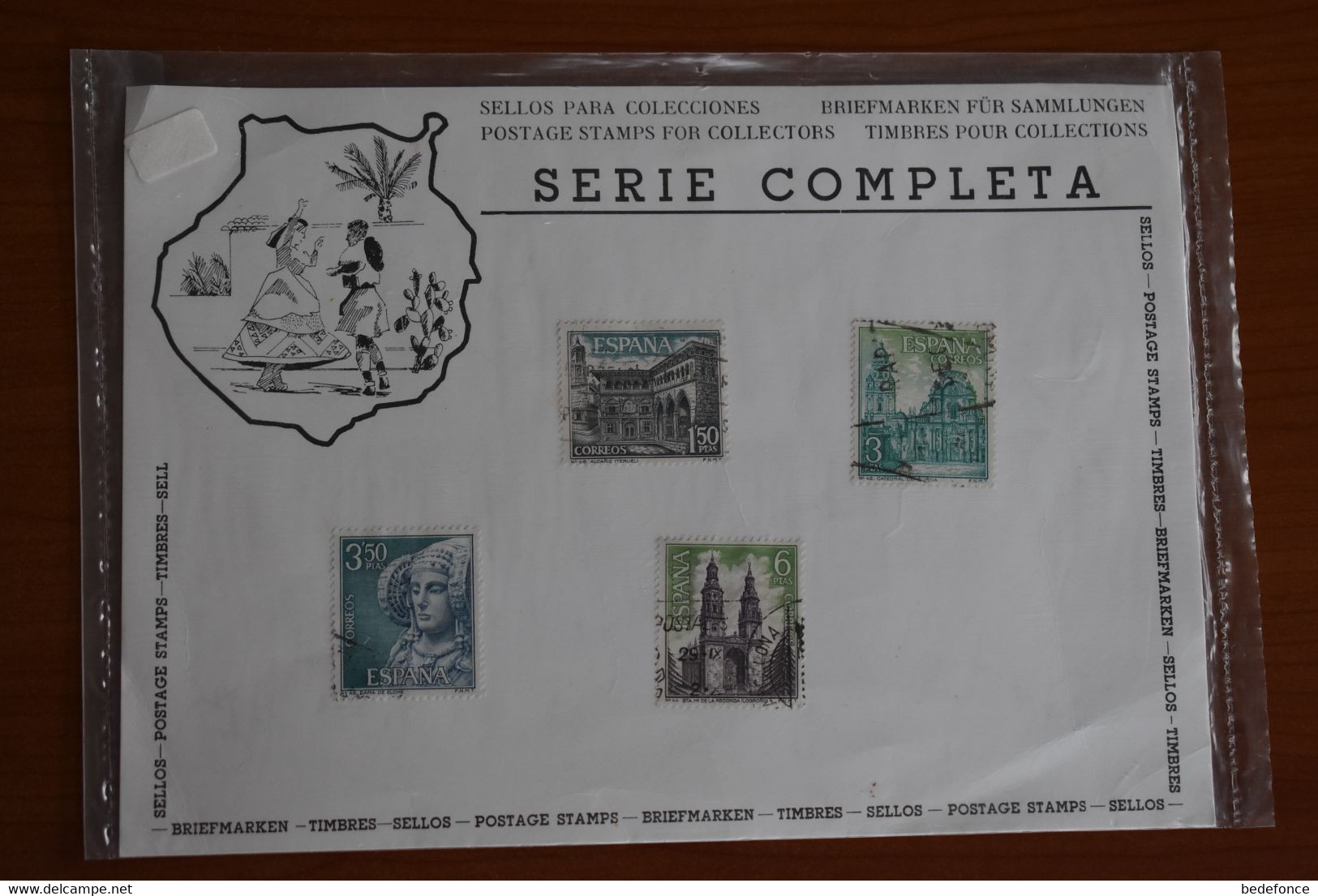 Timbres Série Complète - Catedral Muria, Sta De La Redonda (Logrono), Dama De Elche, Alcaniz (Teruel) - Feuillets Souvenir