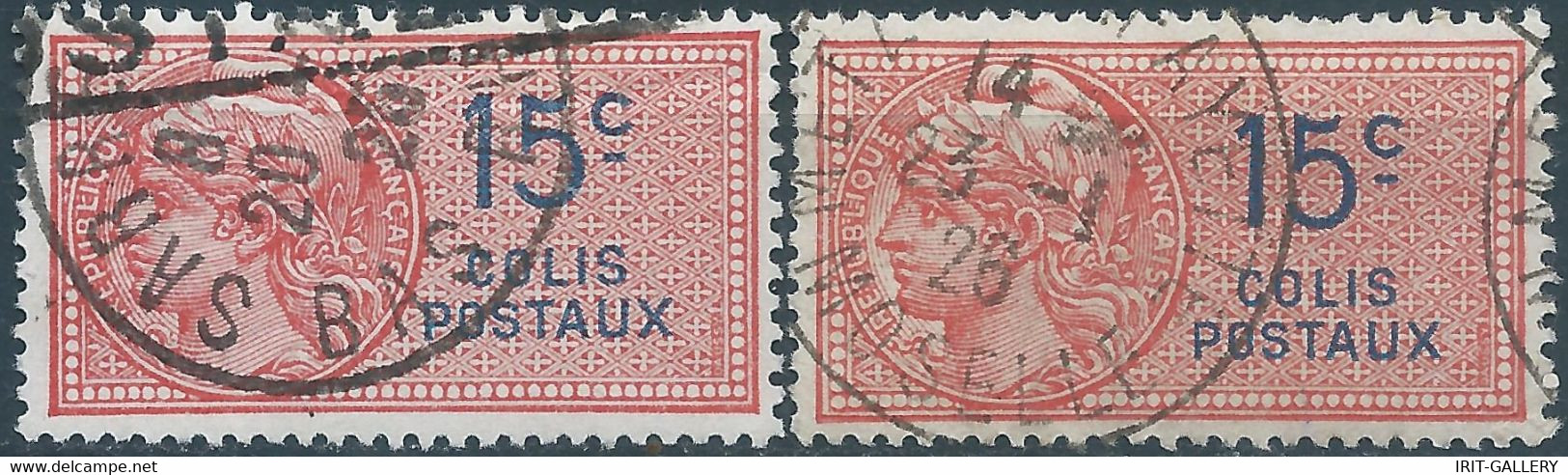 FRANCE,1925 Revenue Stamp Fiscal Tax, COLIS POSTAL 15c,obliterated - Zegels