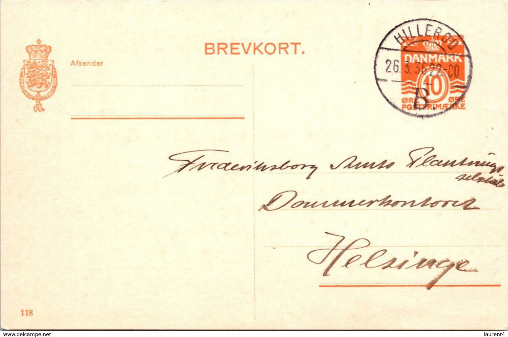 (4 C 8) Very Old Denmark - Brevkort - Posted 1936 - - Other & Unclassified