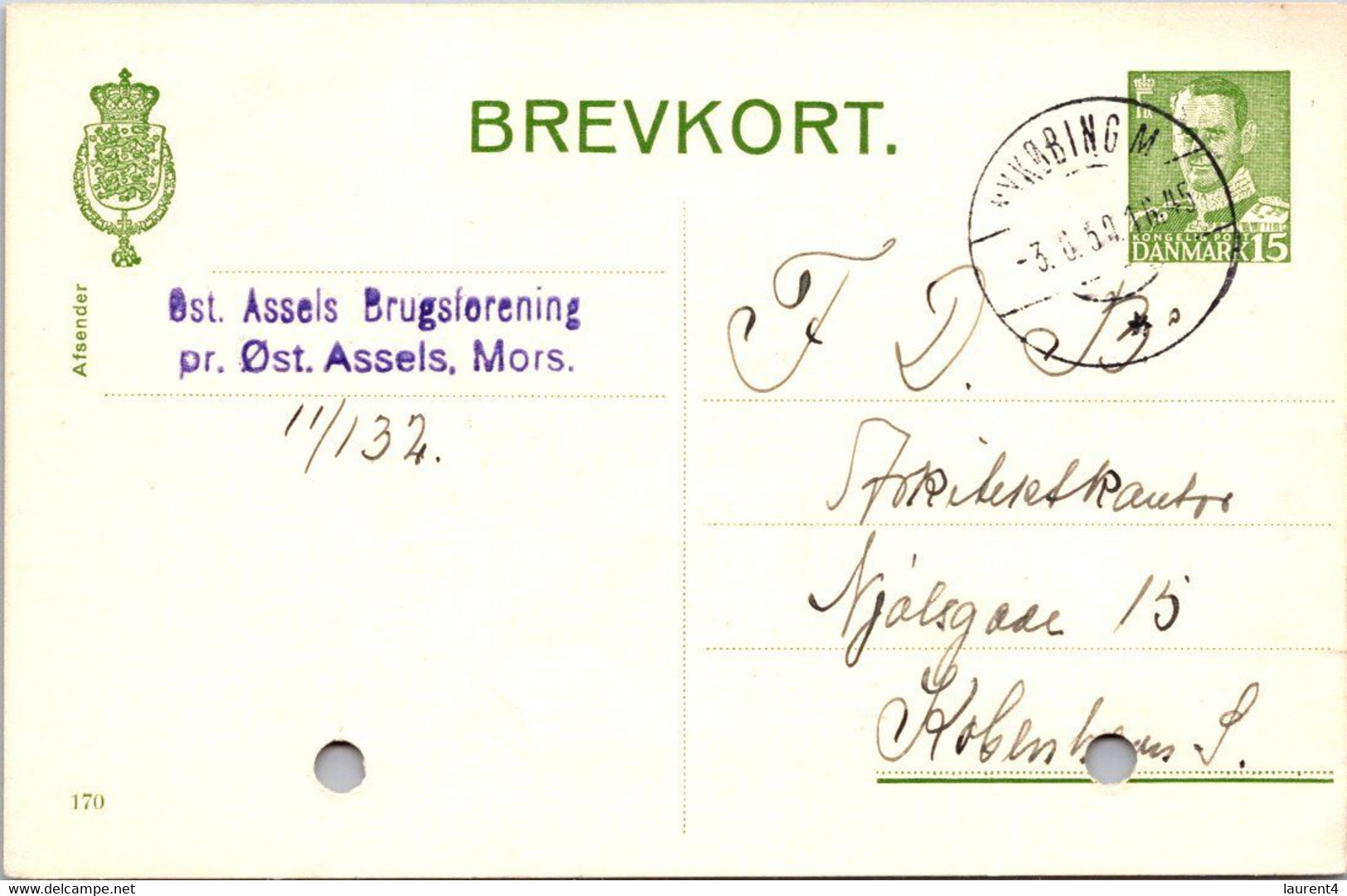 (4 C 8) Very Old Denmark - Brevkort - Posted 1950 (post WWII Era) - Other & Unclassified