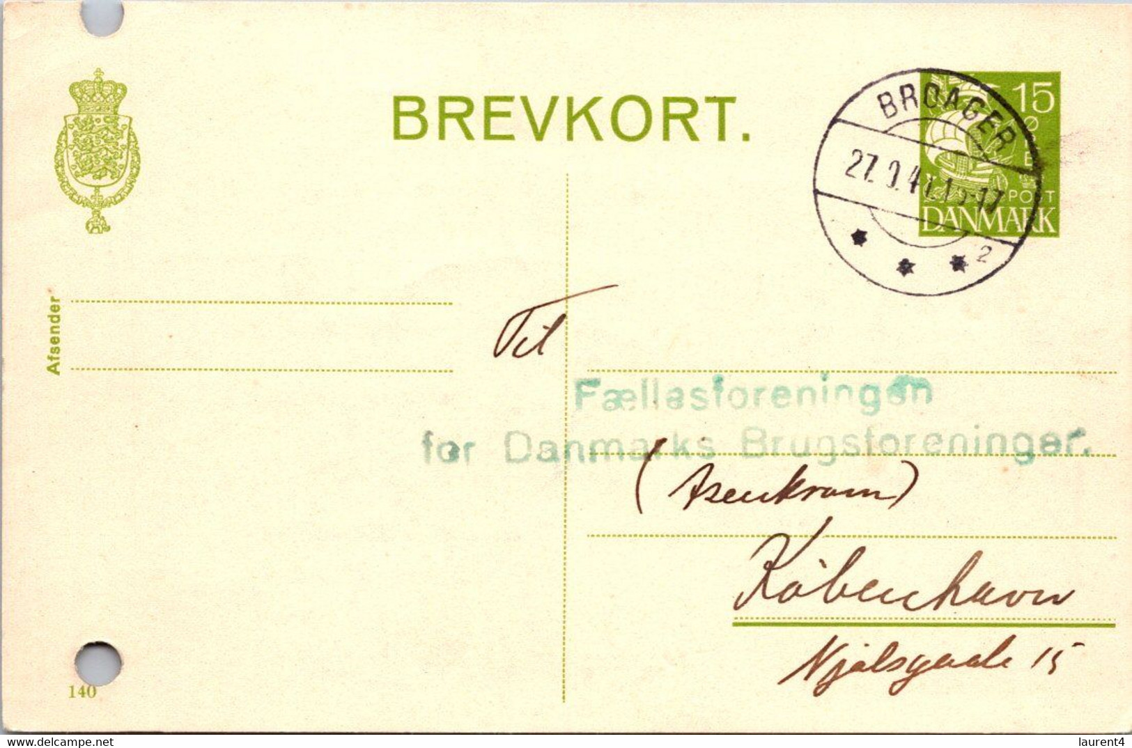 (4 C 8) Very Old Denmark - Brevkort - Posted 1941 (WWII Era) - Autres & Non Classés