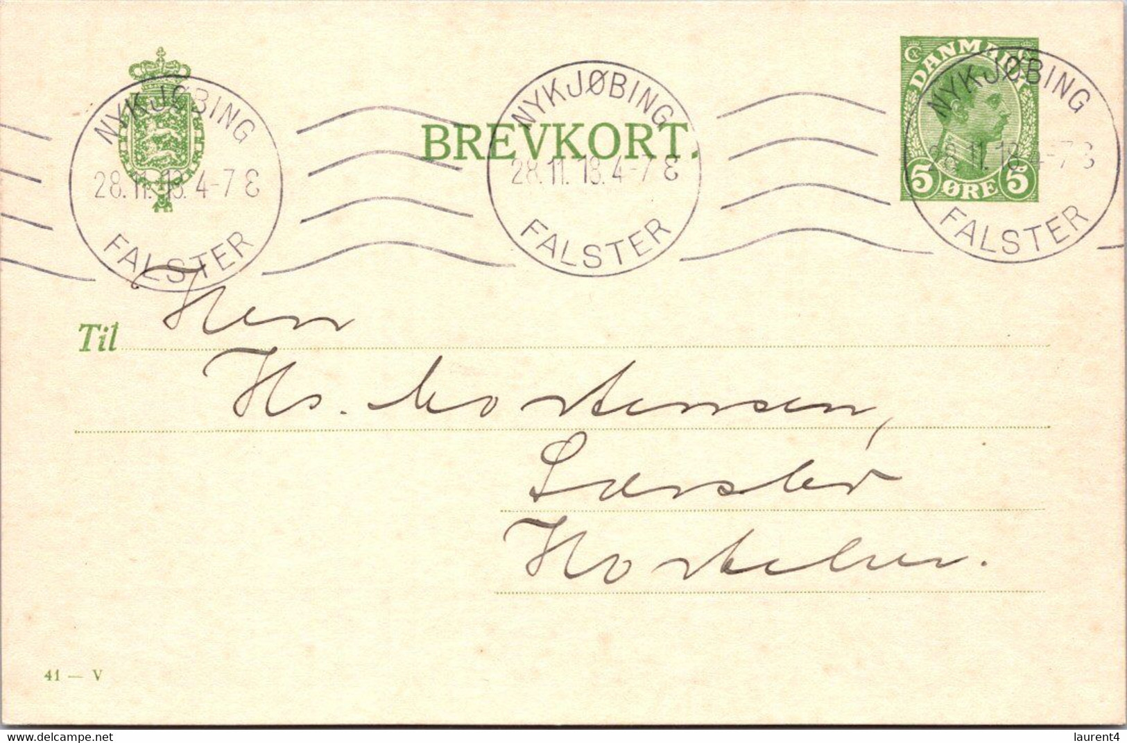 (4 C 8) Very Old Denmark - Brevkort - Posted 28-11-1918 (post WWII Era) - Altri & Non Classificati