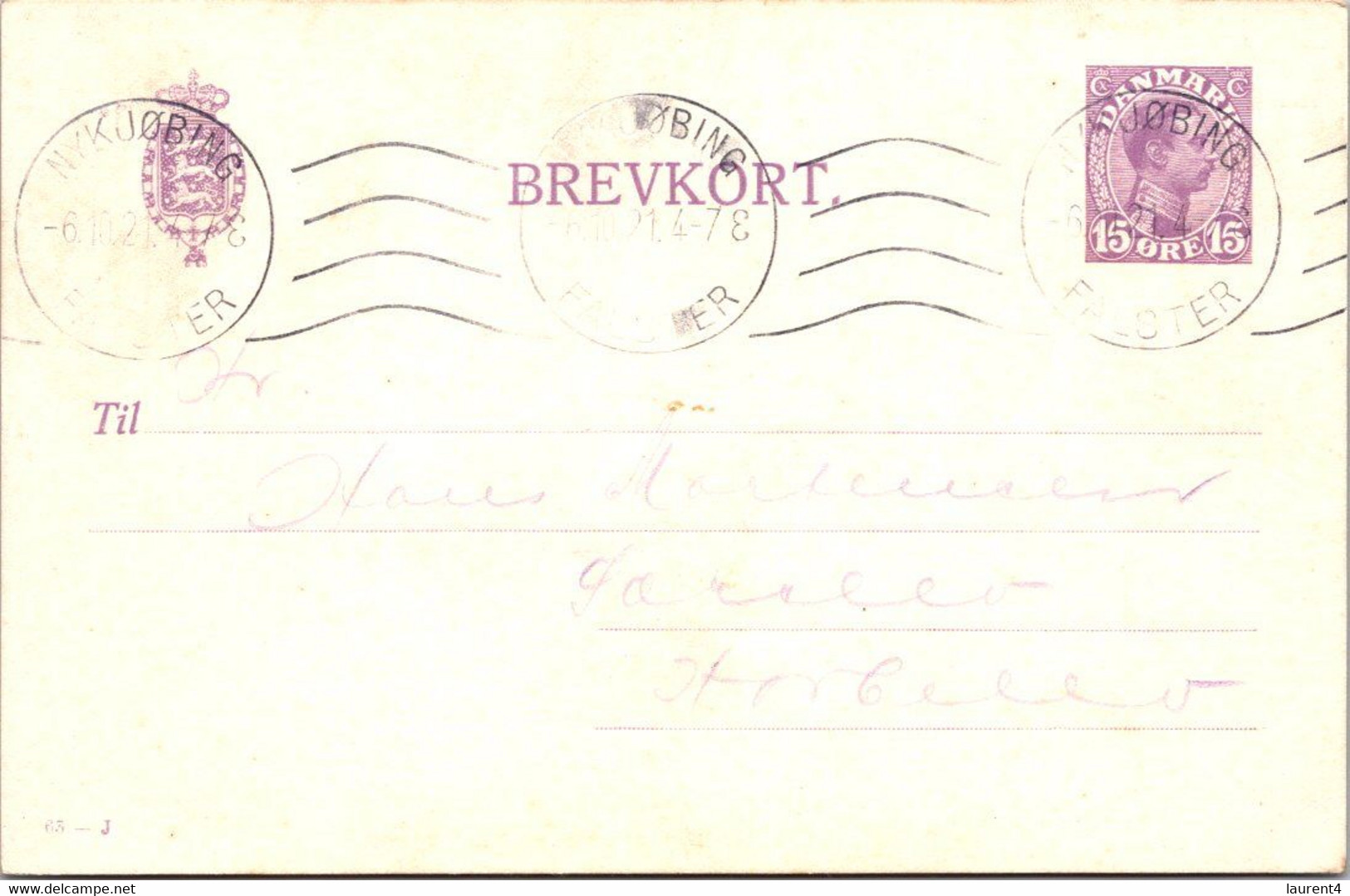 (4 C 8) Very Old Denmark - Brevkort - Posted 1921 - Andere & Zonder Classificatie