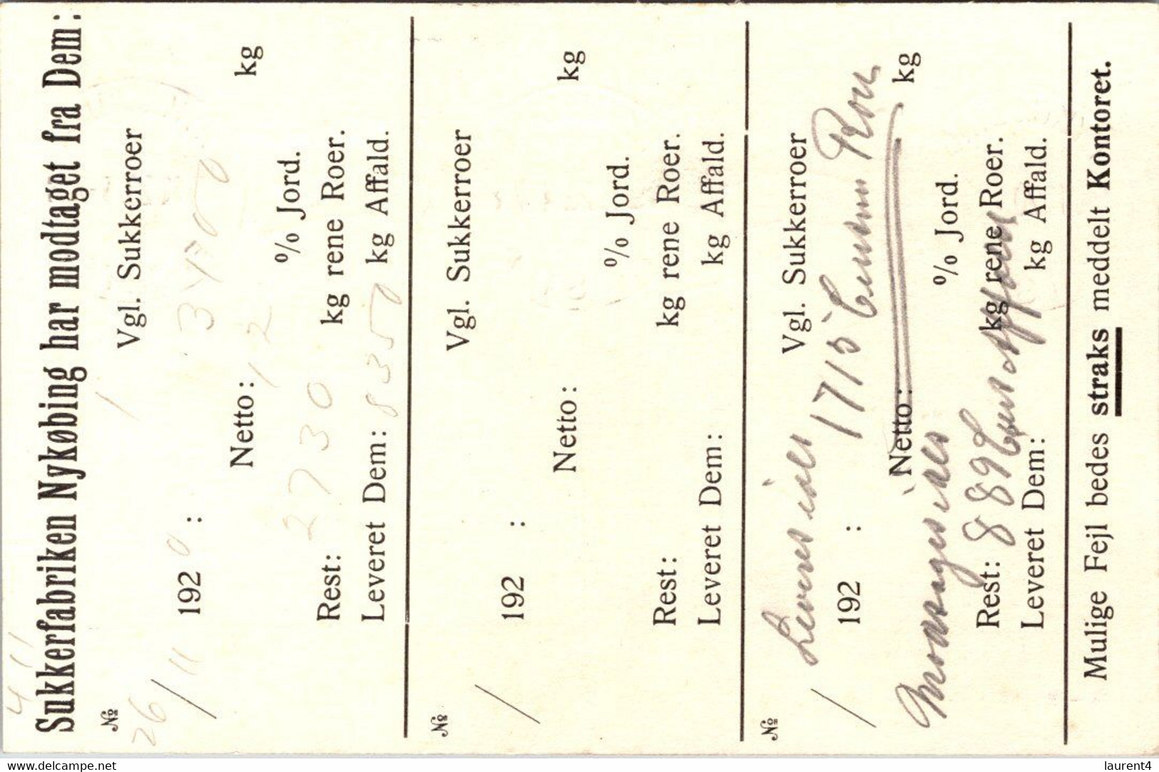 (4 C 8) Very Old Denmark - Brevkort - Posted 1920 - Other & Unclassified