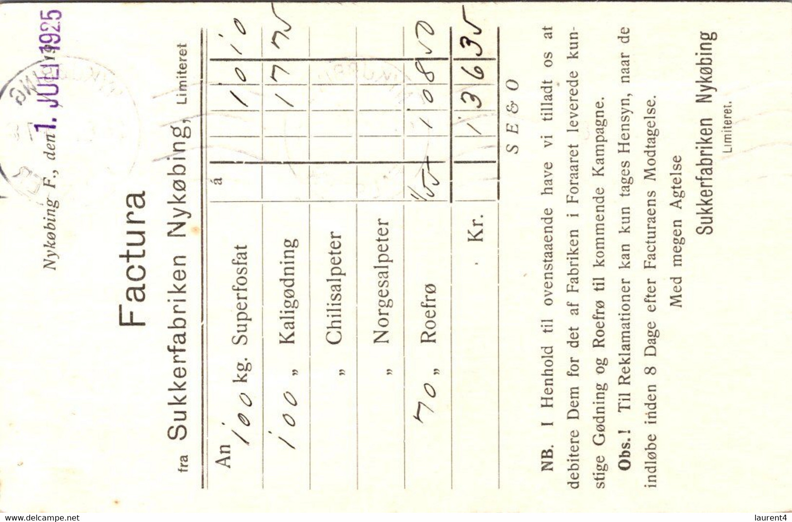 (4 C 8) Very Old Denmark - Brevkort - Posted 1925 - Other & Unclassified