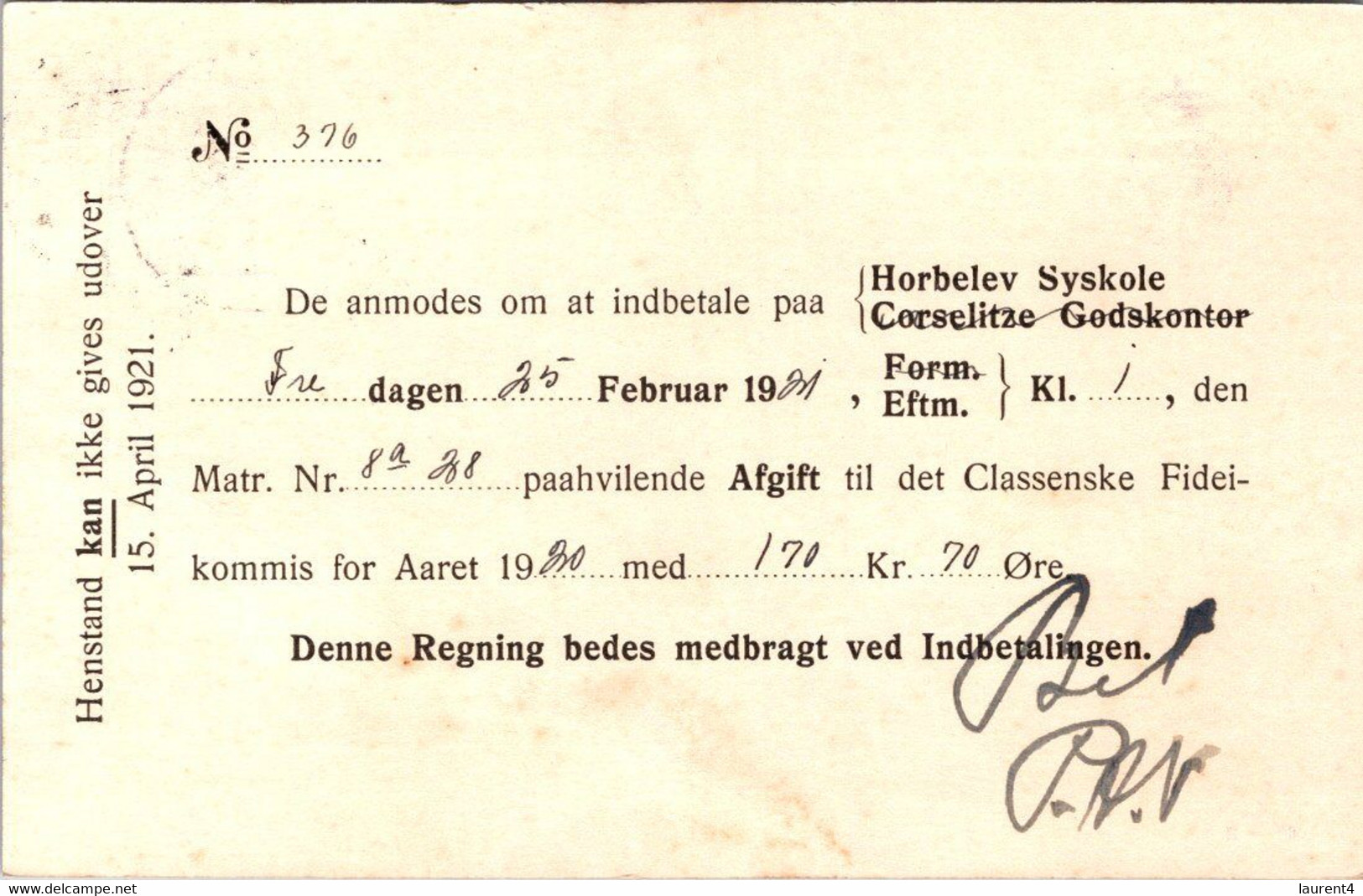 (4 C 8) Very Old Denmark - Brevkort - Posted 1925 - Other & Unclassified