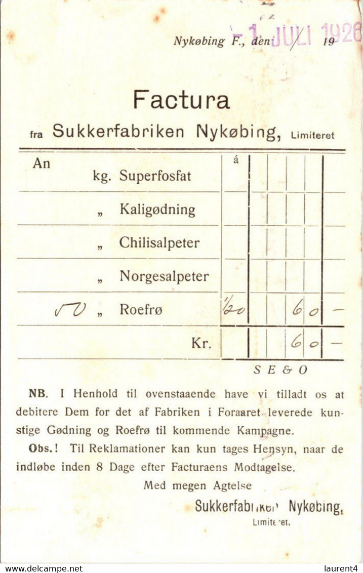 (4 C 8) Very Old Denmark - Brevkort - Posted 1926 - Other & Unclassified