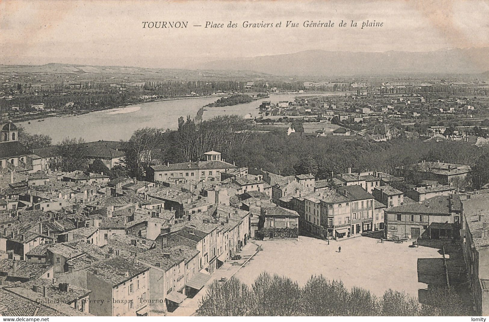 07 Tournon Place Des Graviers Et Vue Générale De La Plaine - Tournon