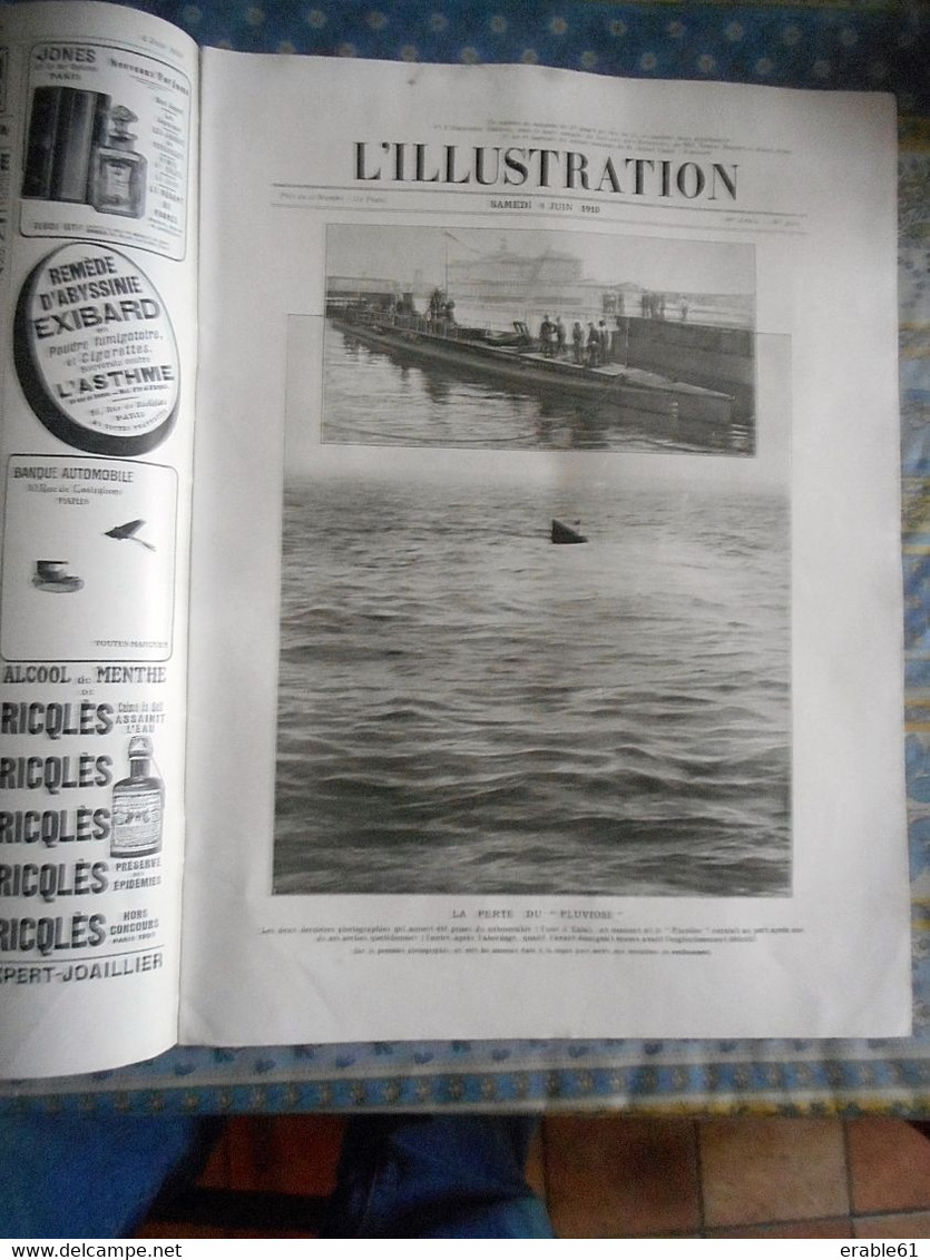 L' ILLUSTRATION 04/06 1910 CALAIS PERTE SUBMERSIBLE PLUVIOSE ANTARTIQUE EXPEDITION CHARCOT POURQUOI PAS TCHAD BIR TAOUIL - L'Illustration