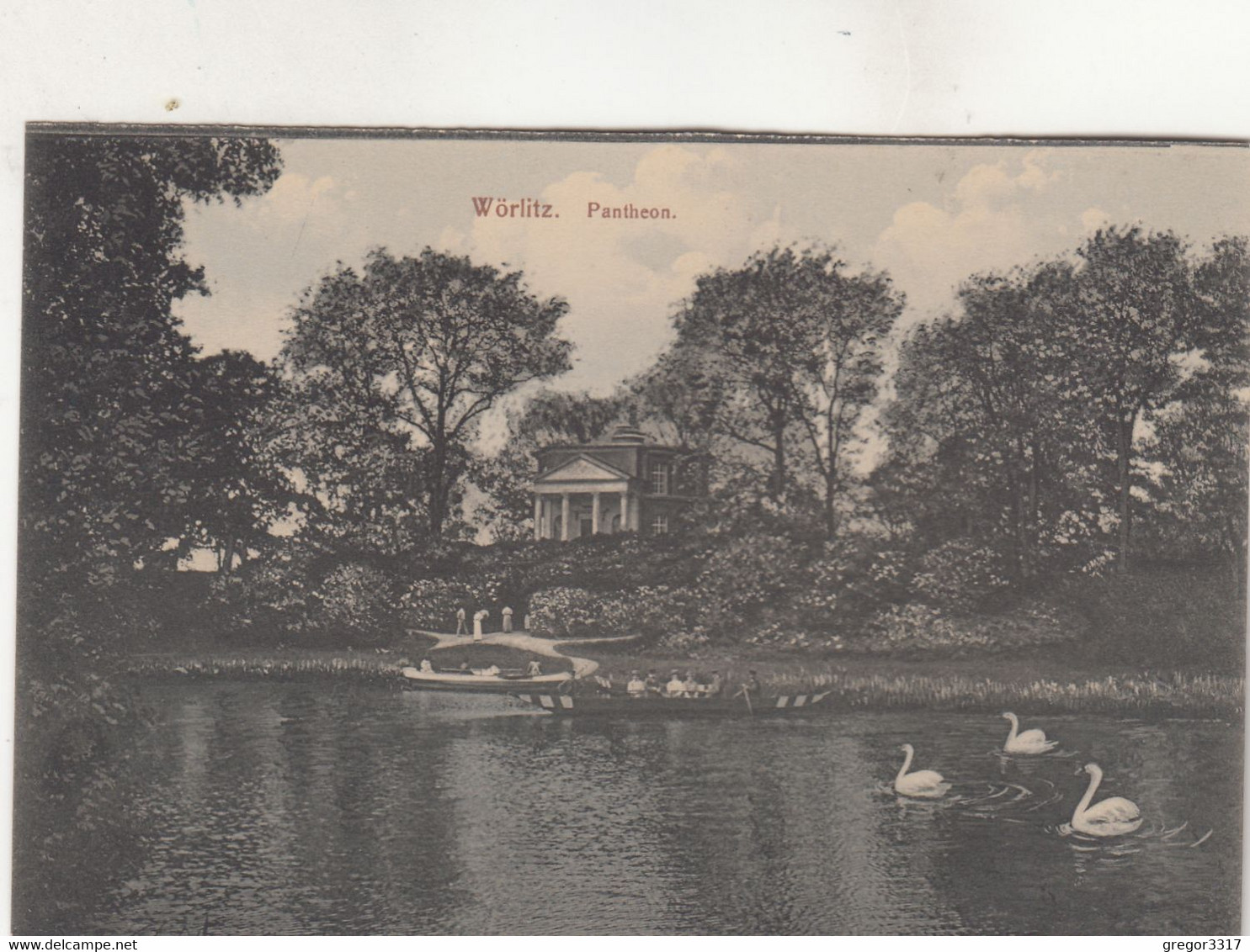 A3756) WÖRLITZ - PANTHEON - Tolle Sehr Alte AK - Teich Schwäne Usw. - Woerlitz