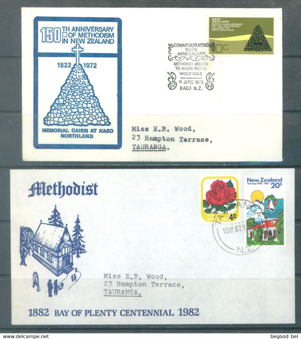 NZ - 1972-1973-1982 - 4 COVERS -  METHODIST MISSION FOR STUDY - Lot 24151 - Cartas & Documentos