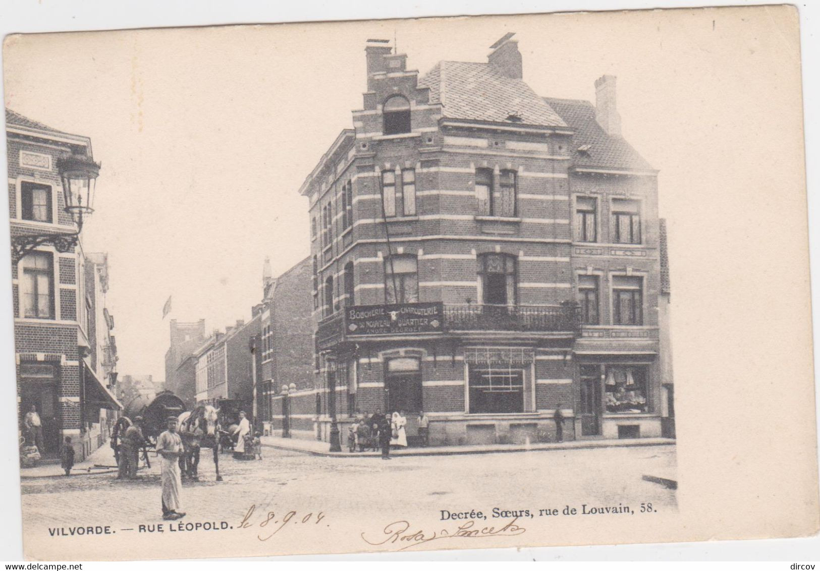 Vilvoorde - Leopoldstraat (Decrée) (geanimeerde En Gelopen Kaart Van Voor 1900 Met Zegel) - Vilvoorde