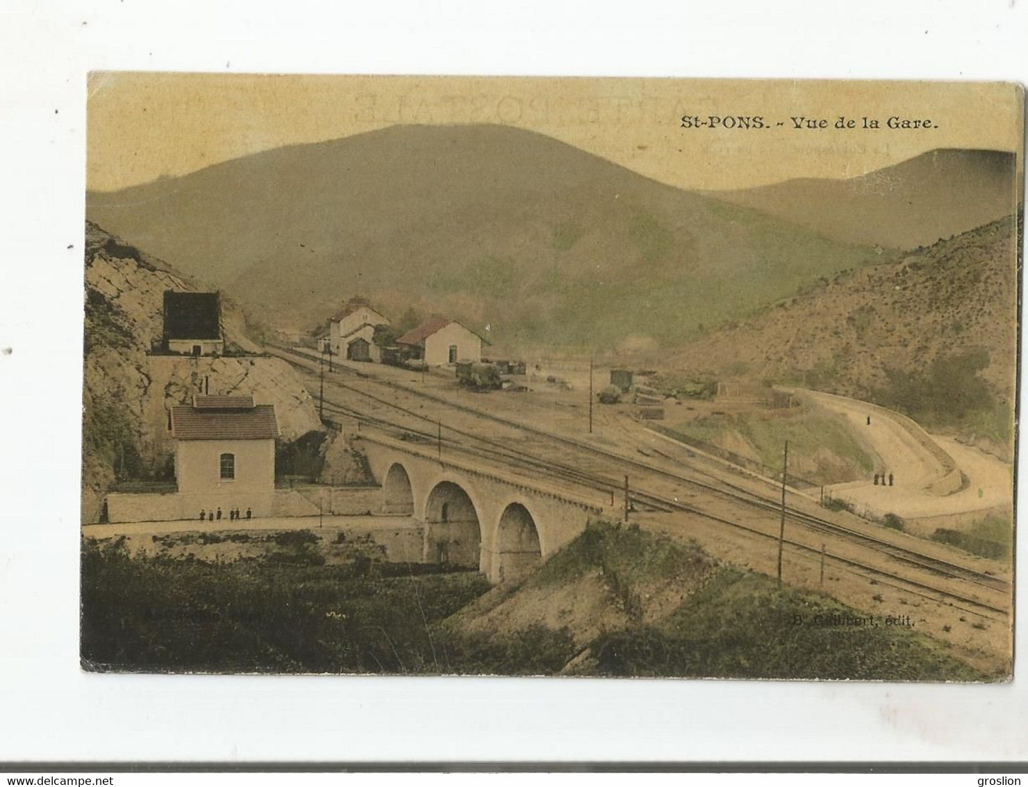 SAINT PONS (HERAULT ) VU DE LA GARE (WAGONS) - Saint-Pons-de-Thomières