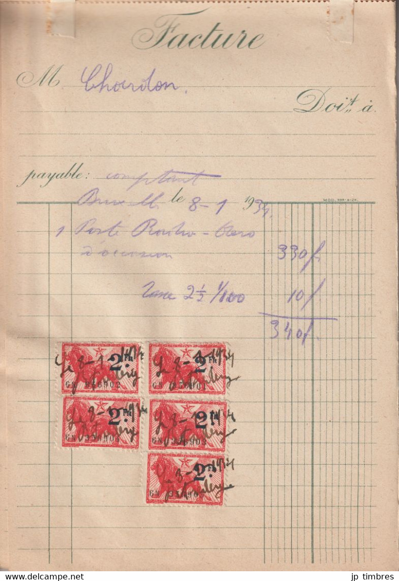 Carnet De 36 Factures Annulées Par "Timbres Fiscaux" - Marken