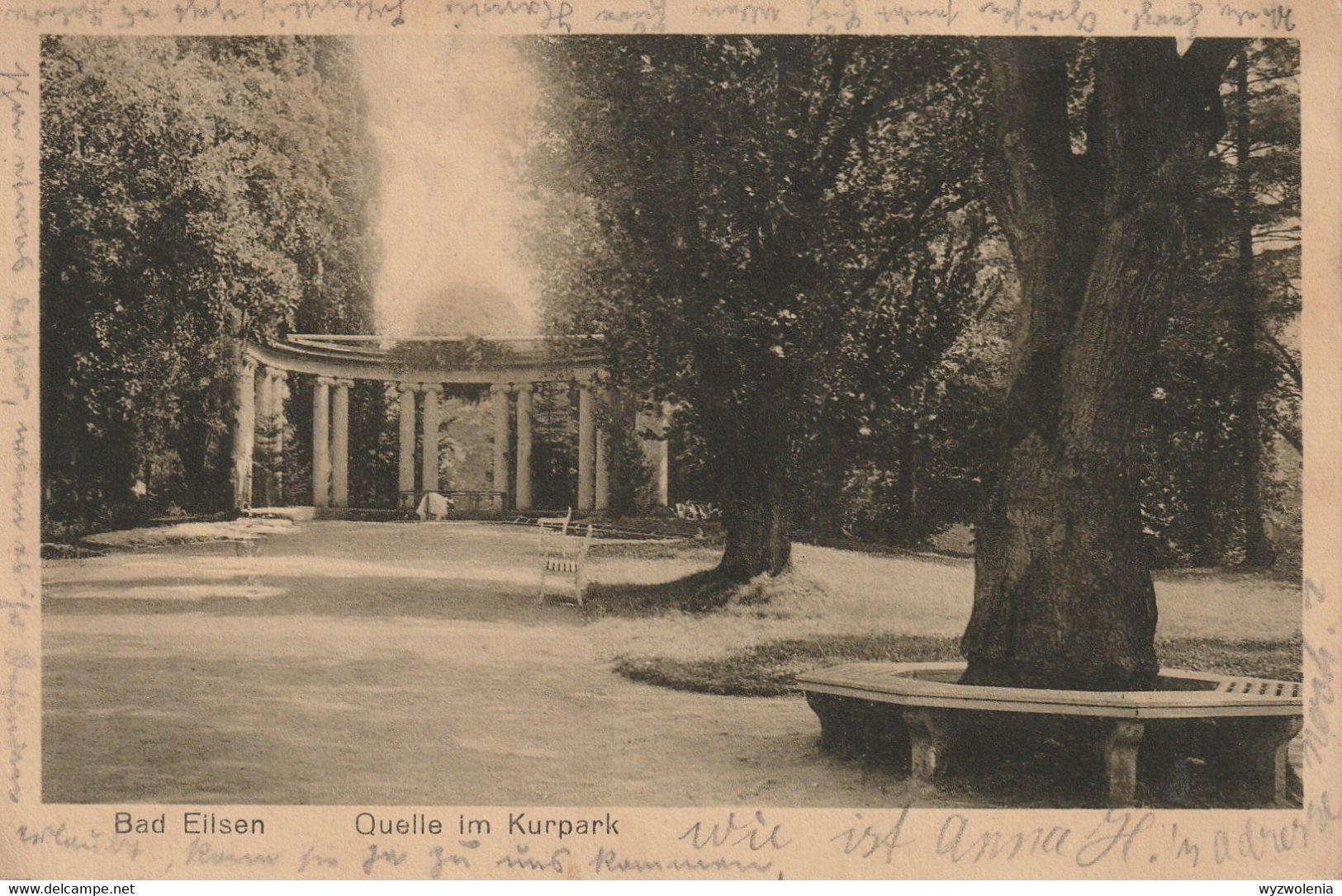 B 34) AK Bad Eilsen, Quelle Im Kurpark, Gelaufen Am 5.8.1923 Nach Oldenburg, Bahnpoststempel Hildesheim ... - Bueckeburg
