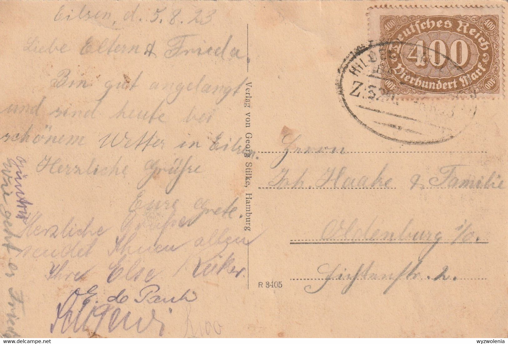 B 34) AK Bad Eilsen, Quelle Im Kurpark, Gelaufen Am 5.8.1923 Nach Oldenburg, Bahnpoststempel Hildesheim ... - Bueckeburg