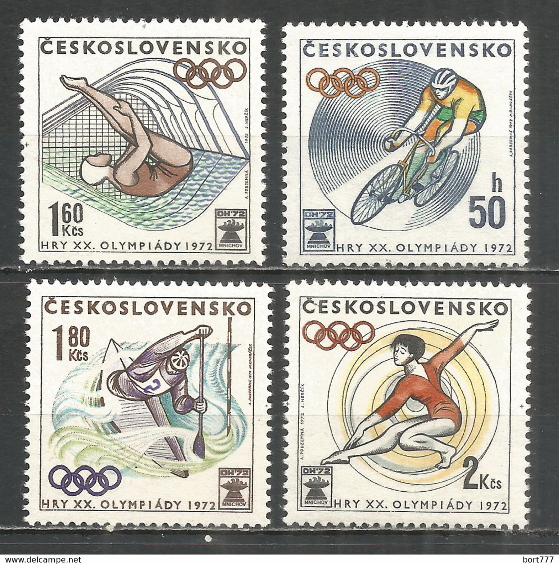 Czechoslovakia 1972 Year Mint Stamps MNH(**) - Sport Olympic - Unused Stamps