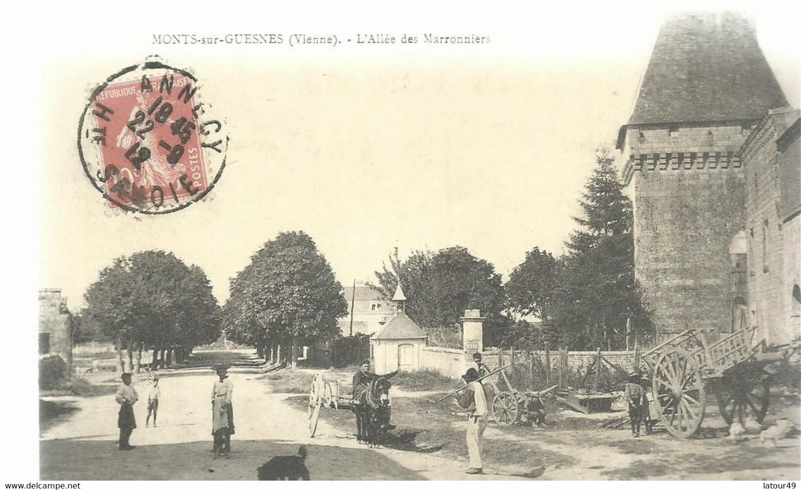 Monts Sur Guesnes L Allee Des Marronniers  1912 - Monts Sur Guesnes