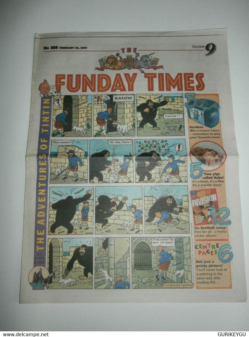 The Black Island FUNDAY TIMES TINTIN L'ile Noire Anglais 388 Du 16/02/1997 TTBE - Other & Unclassified