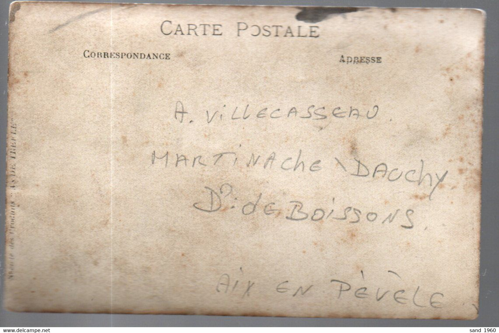 Villecasseau "France" - Photo Carte - Commerce: Martinache Dauchy "Dr Boissons - 2 Scans - Autres & Non Classés