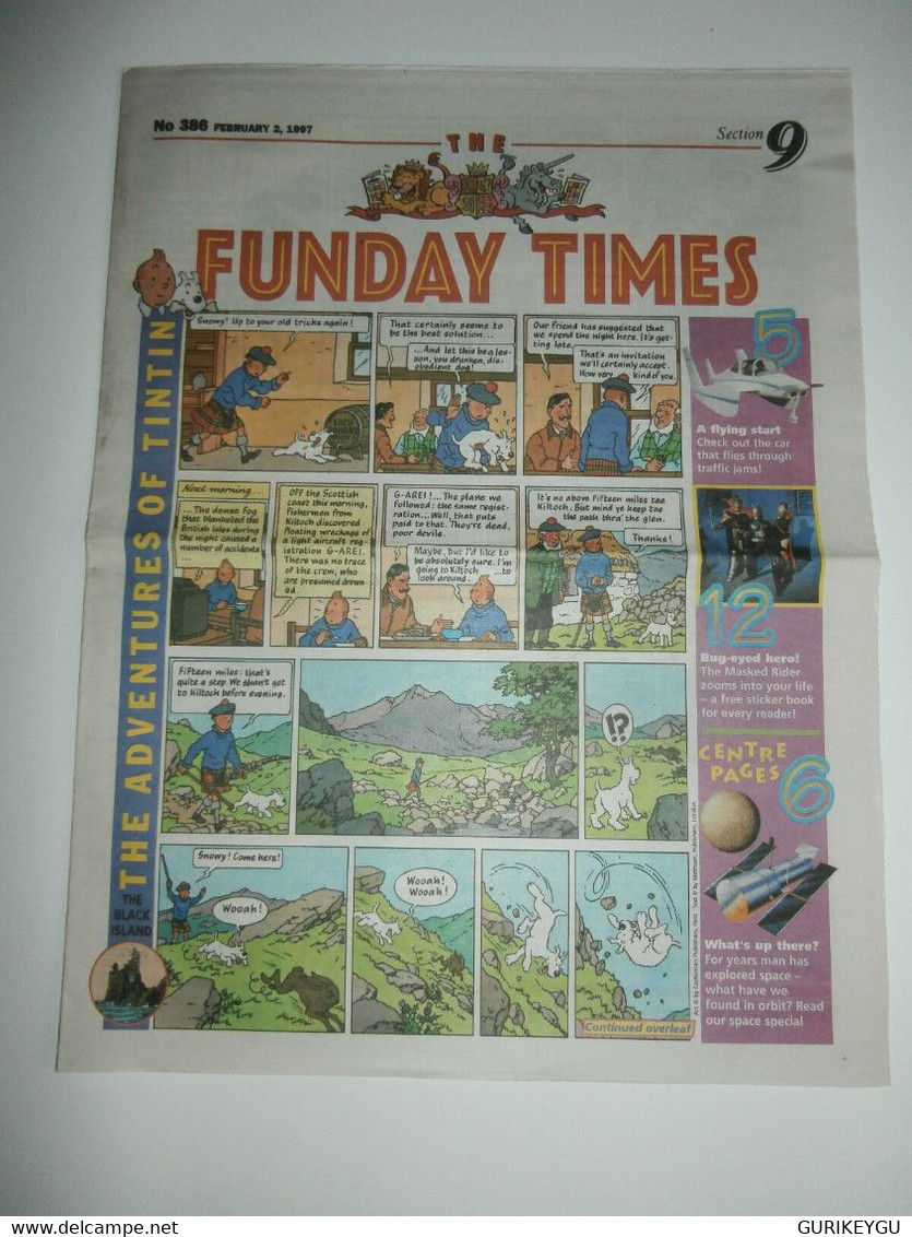 The Black Island FUNDAY TIMES TINTIN L'ile Noire Anglais 386 Du 02/02/1997 TTBE - Altri & Non Classificati