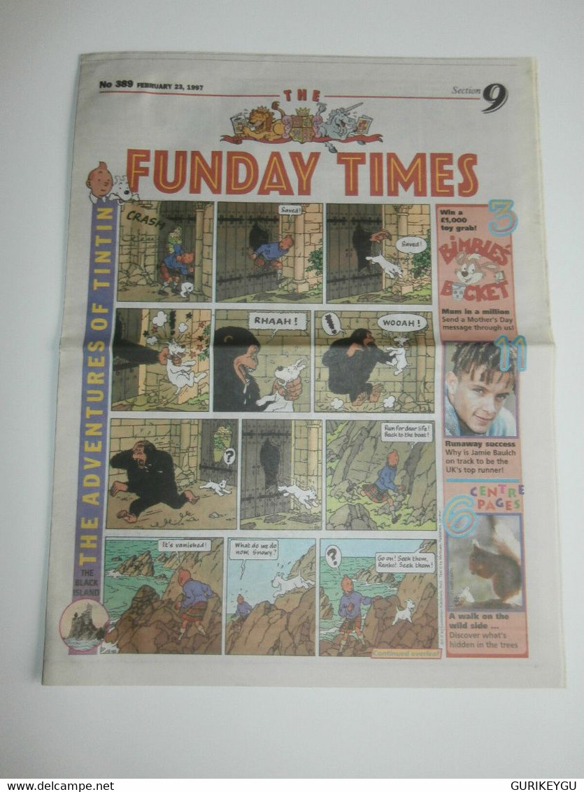 The Black Island FUNDAY TIMES TINTIN L'ile Noire Anglais N° 389 Du 23/02/1997 - Other & Unclassified