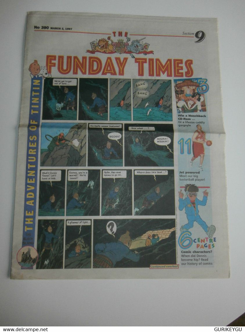 The Black Island FUNDAY TIMES TINTIN L'ile Noire Anglais N° 390 Du 02/03/1997 - Andere & Zonder Classificatie