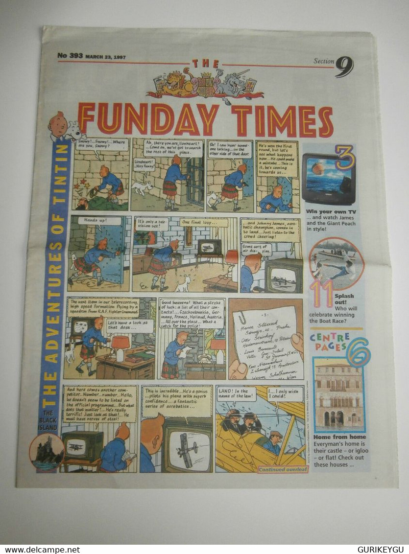 The Black Island FUNDAY TIMES TINTIN L'ile Noire Anglais N° 393 Du 23/03/1997 - Autres & Non Classés