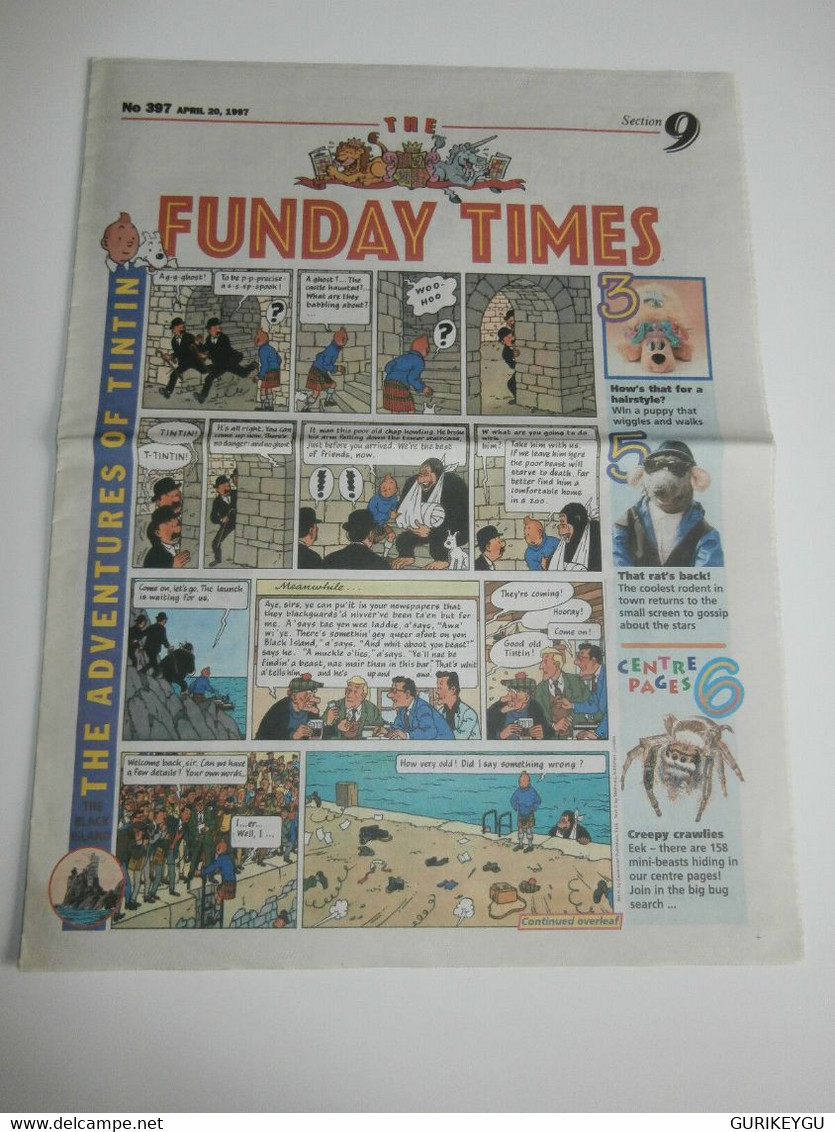 The Black Island FUNDAY TIMES TINTIN L'ile Noire Anglais N° 397 Du 20/04/1997 - Autres & Non Classés