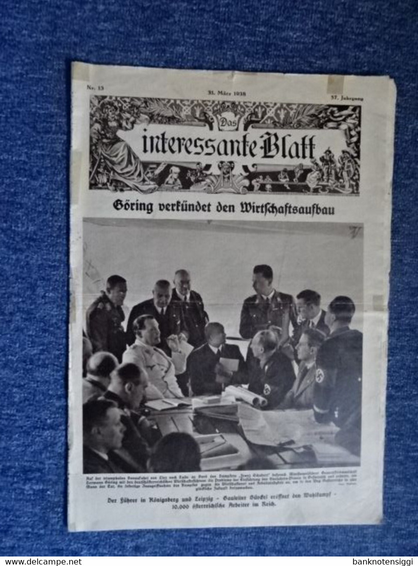 Das Interessante Blatt 31 März 1938  Nr.13 Jahrgang 57 - Allemand