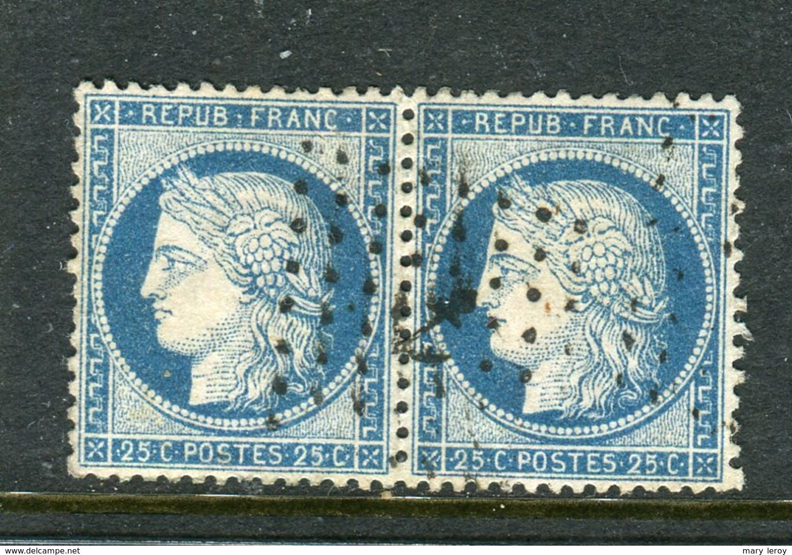 Superbe Paire De N° 60A - Cachet Ancre - 1871-1875 Ceres