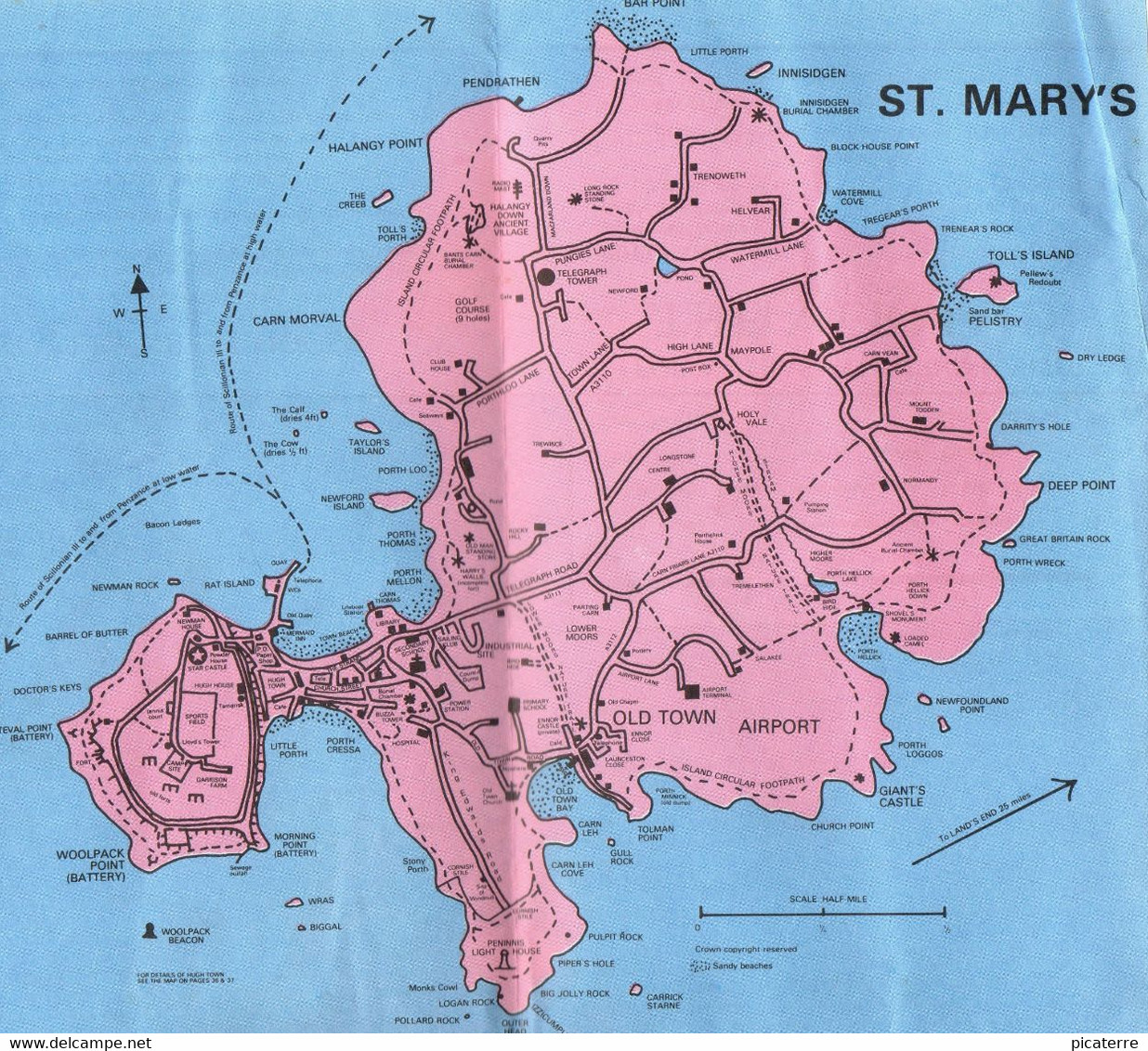 POST FREE UK - ISLES OF SCILLY-Guidebook-large Folding Map + Maps Of Other Islands + Illus/adverts.-72 P-see 10 Scans - Europa