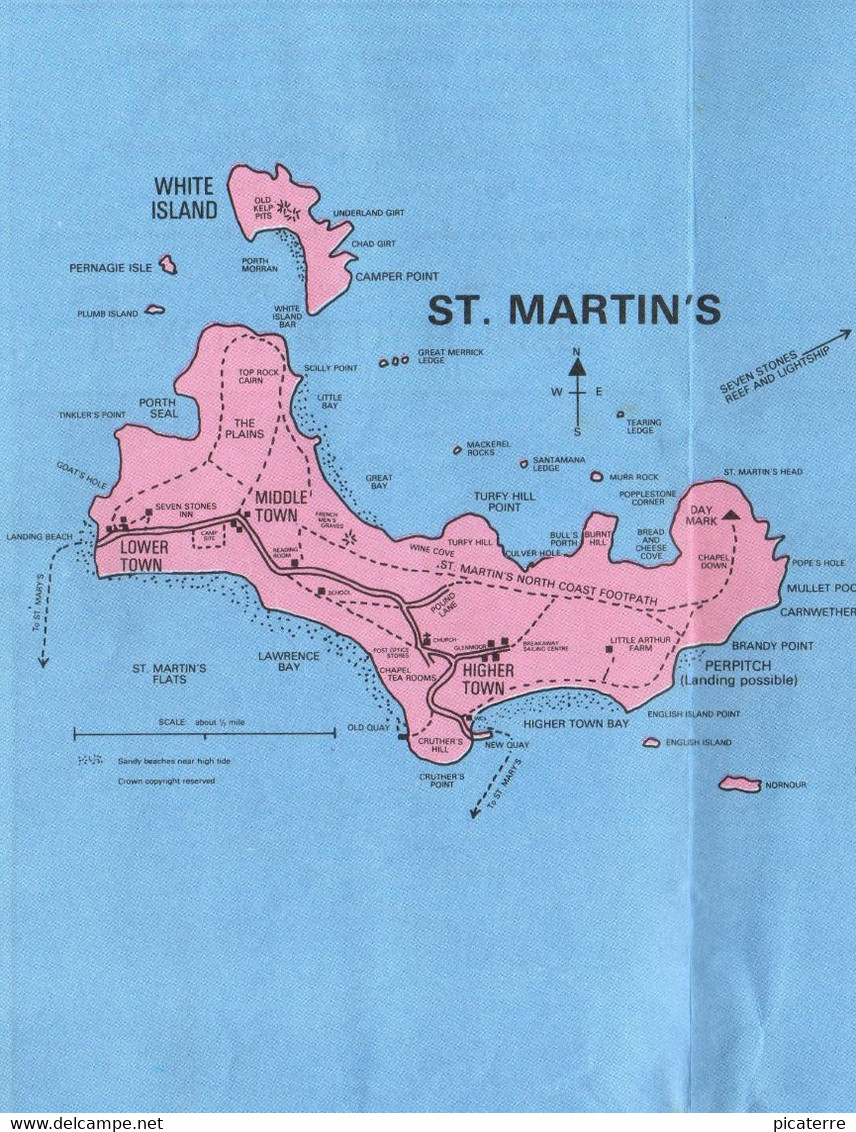POST FREE UK - ISLES OF SCILLY-Guidebook-large Folding Map + Maps Of Other Islands + Illus/adverts.-72 P-see 10 Scans - Europe