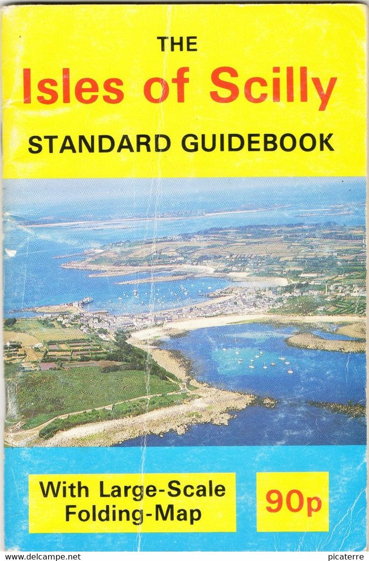 POST FREE UK - ISLES OF SCILLY-Guidebook-large folding map + Maps of other islands + illus/adverts.-72 p-see 10 scans