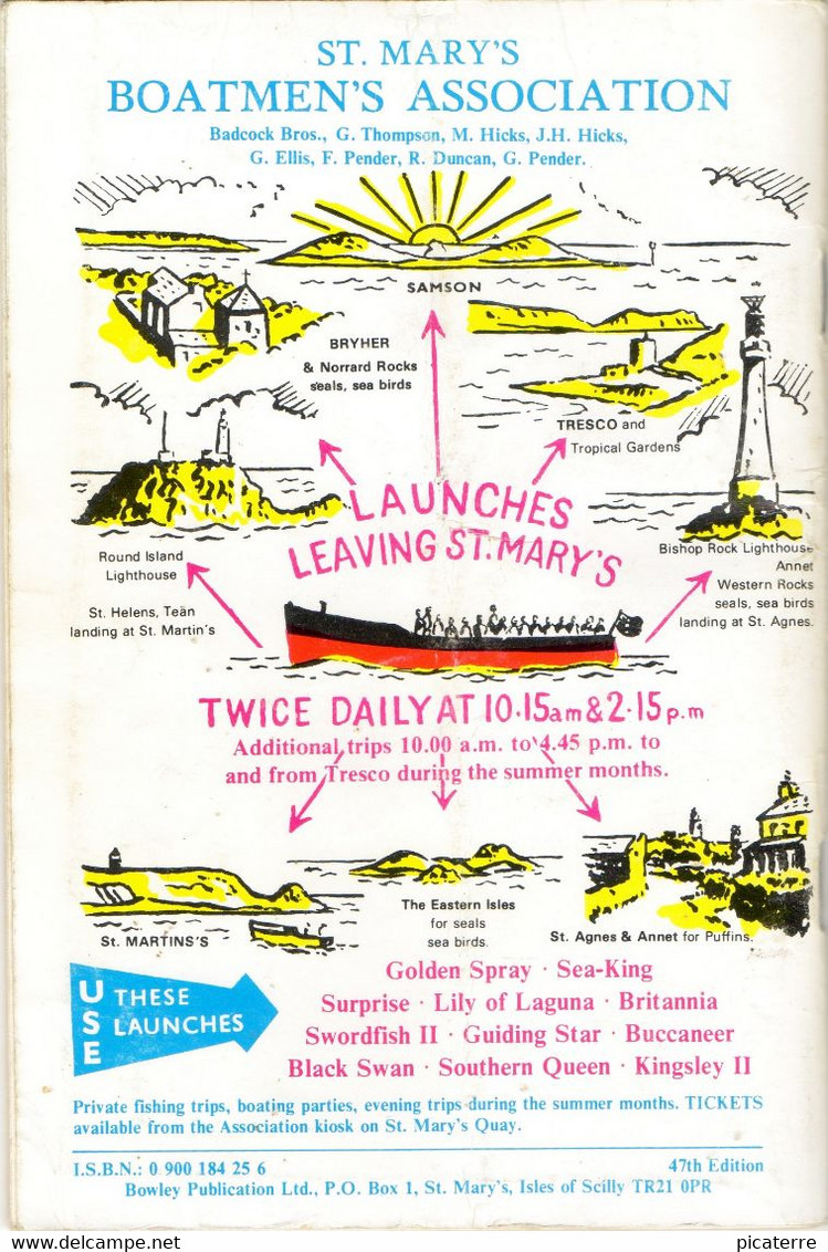 POST FREE UK - ISLES OF SCILLY-Guidebook-large folding map + Maps of other islands + illus/adverts.-72 p-see 10 scans