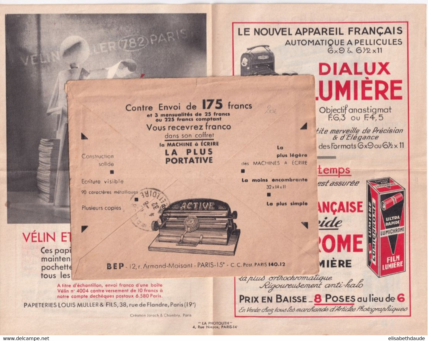 1932 - PUBLICITE BEP ! Sur ENVELOPPE Des CHEQUES POSTAUX PTT De DIJON (COTE D'OR) - Civil Frank Covers