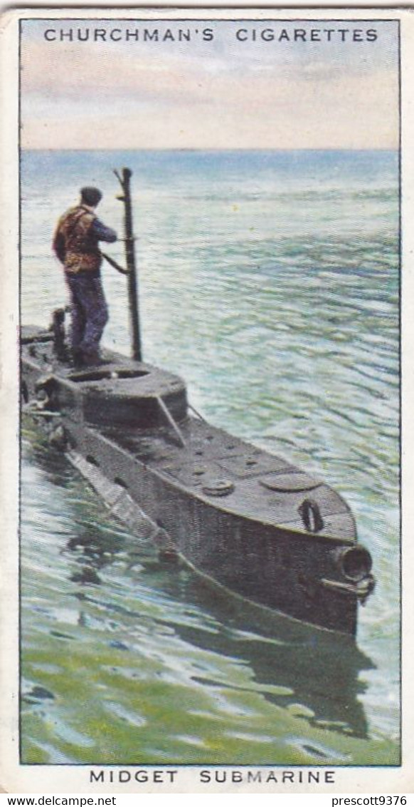 World Wonders Old & New (Unissued) - 45 Midget Submarine - Churchman Cigarette Card - Original - - Churchman
