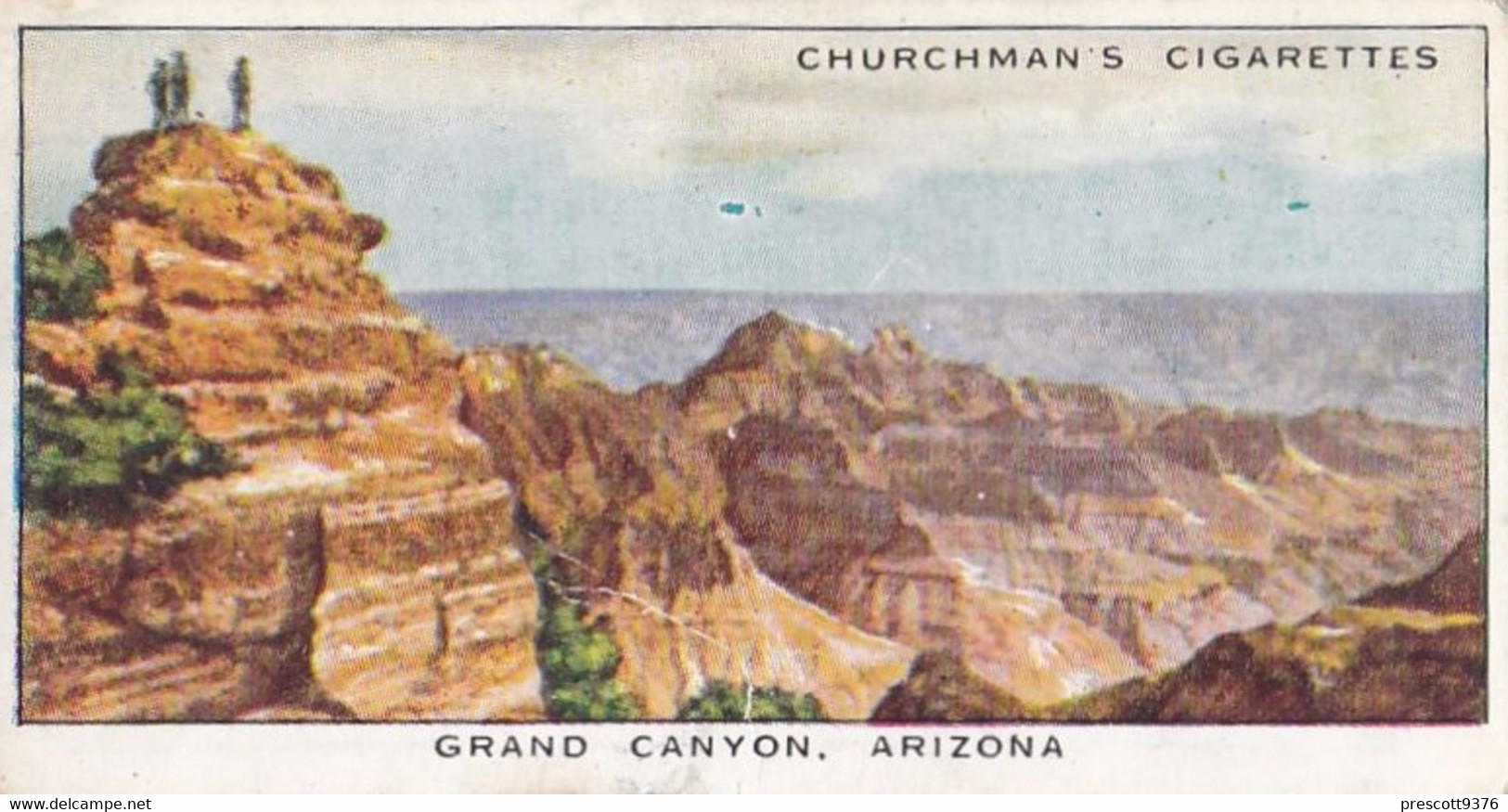 World Wonders Old & New (Unissued) - 37 Grand Canyon Arizona - Churchman Cigarette Card - Original - - Churchman