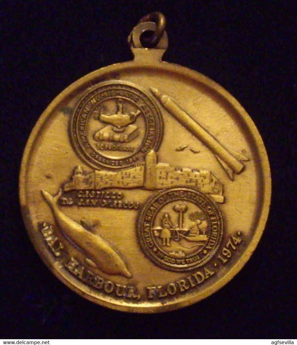 USA. MEDALLA 83 ANIVERSARIO ASOCIACIÓN NUMISMÁTICA AMERICANA. FLORIDA 1.974. USA MEDAL - Professionals/Firms