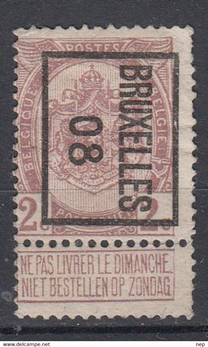 BELGIË - PREO - Nr 7 B  - BRUXELLES "08" - (*) - Typos 1906-12 (Wappen)