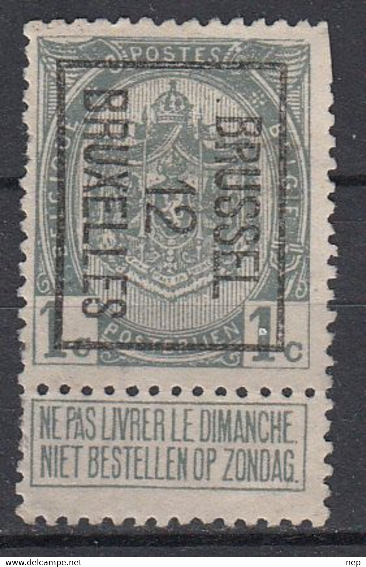 BELGIË - PREO - Nr 21 B  - BRUXELLES "12" BRUSSEL - (*) - Typografisch 1906-12 (Wapenschild)