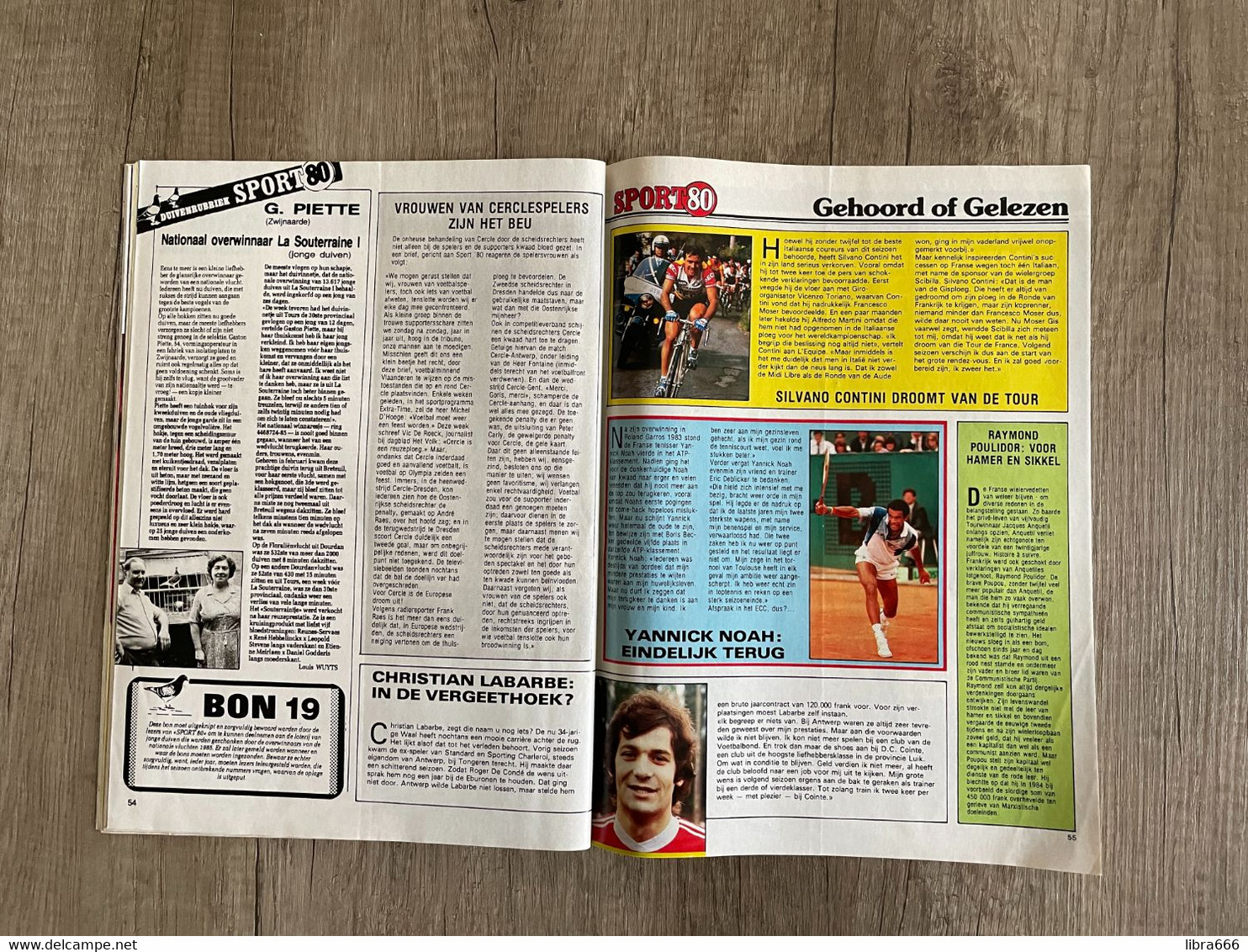 SPORT 80 nr 43 1985 - FRANK VERCAUTEREN - URBAIN HASAERT - MAMADOU TEW Voetbal - LAURENT FIGNON Wielrennen - ECC Tennis