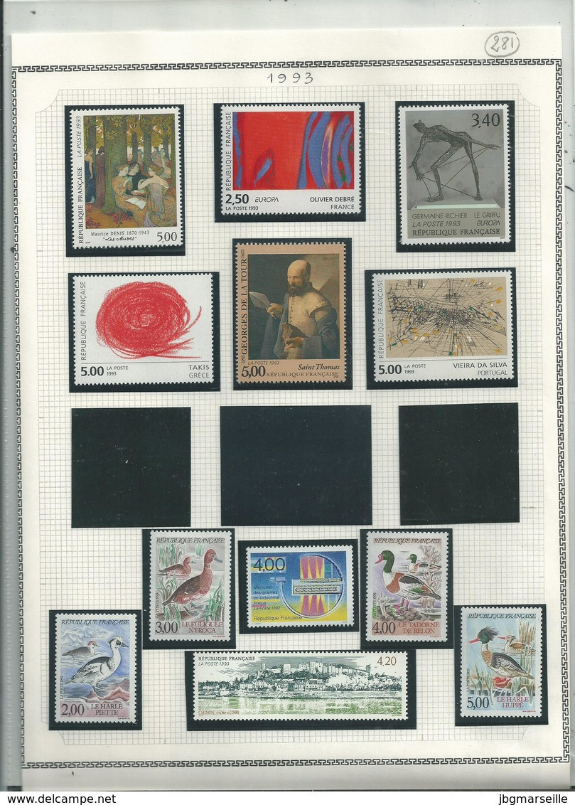 12 Timbres Neufs (sans Traces De Charnières) De 1993  Sur 1 Feuillet  D'album.......à Voir - Ungebraucht