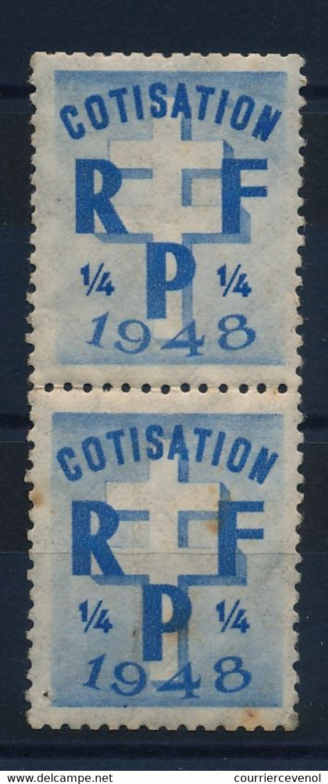 FRANCE - Paire Vignettes "Cotisation R.F.P. 1948" (Croix De Lorraine) - Neuves - Autres & Non Classés