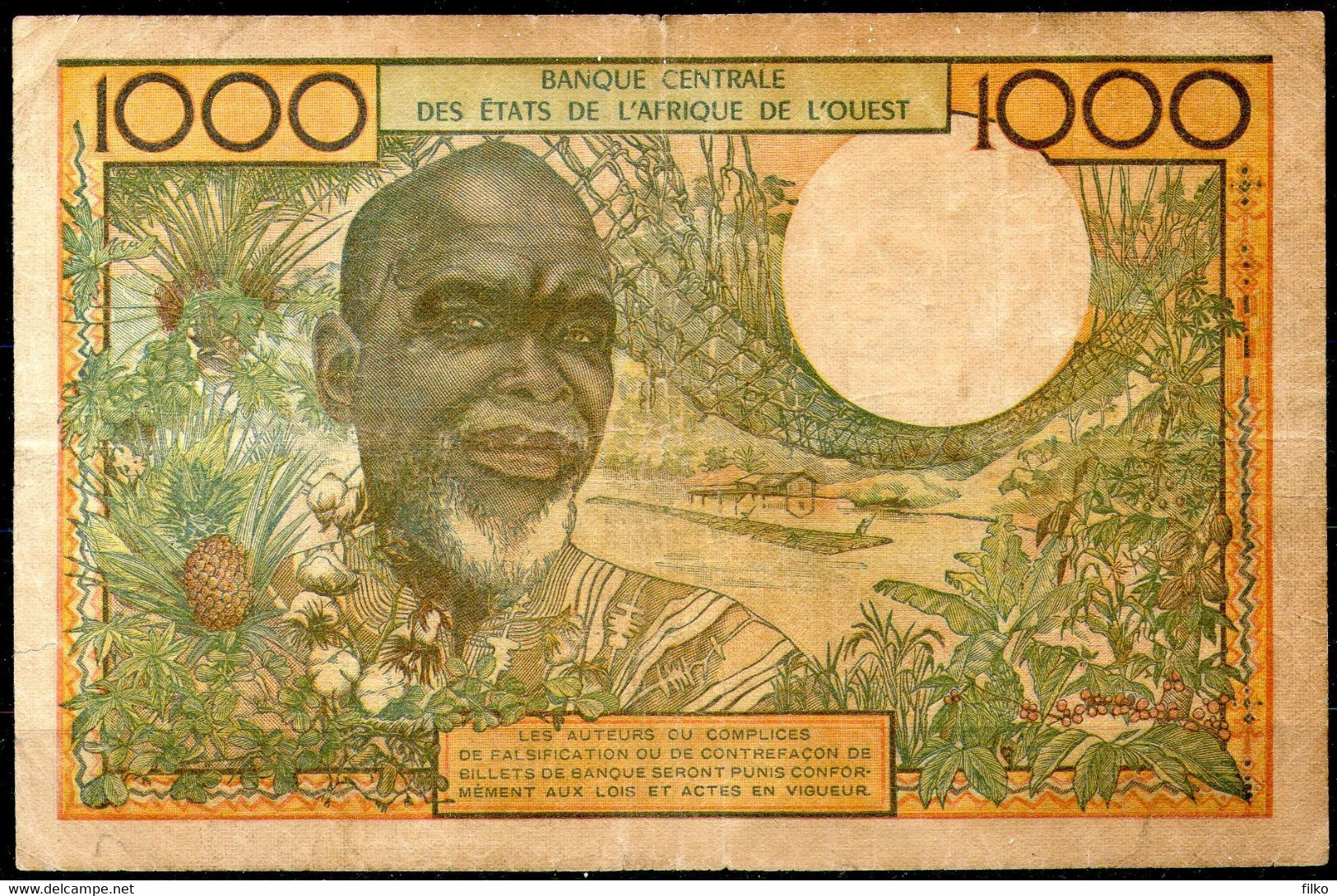 West African States,Senegal,1000 Francs 1970,P-703Ki,serie J,as Scan - West-Afrikaanse Staten